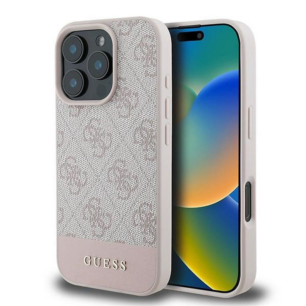 Guess 4G apakšējā josla viedtālruņa apvalks iPhone 16 Pro Max (m) - rozā