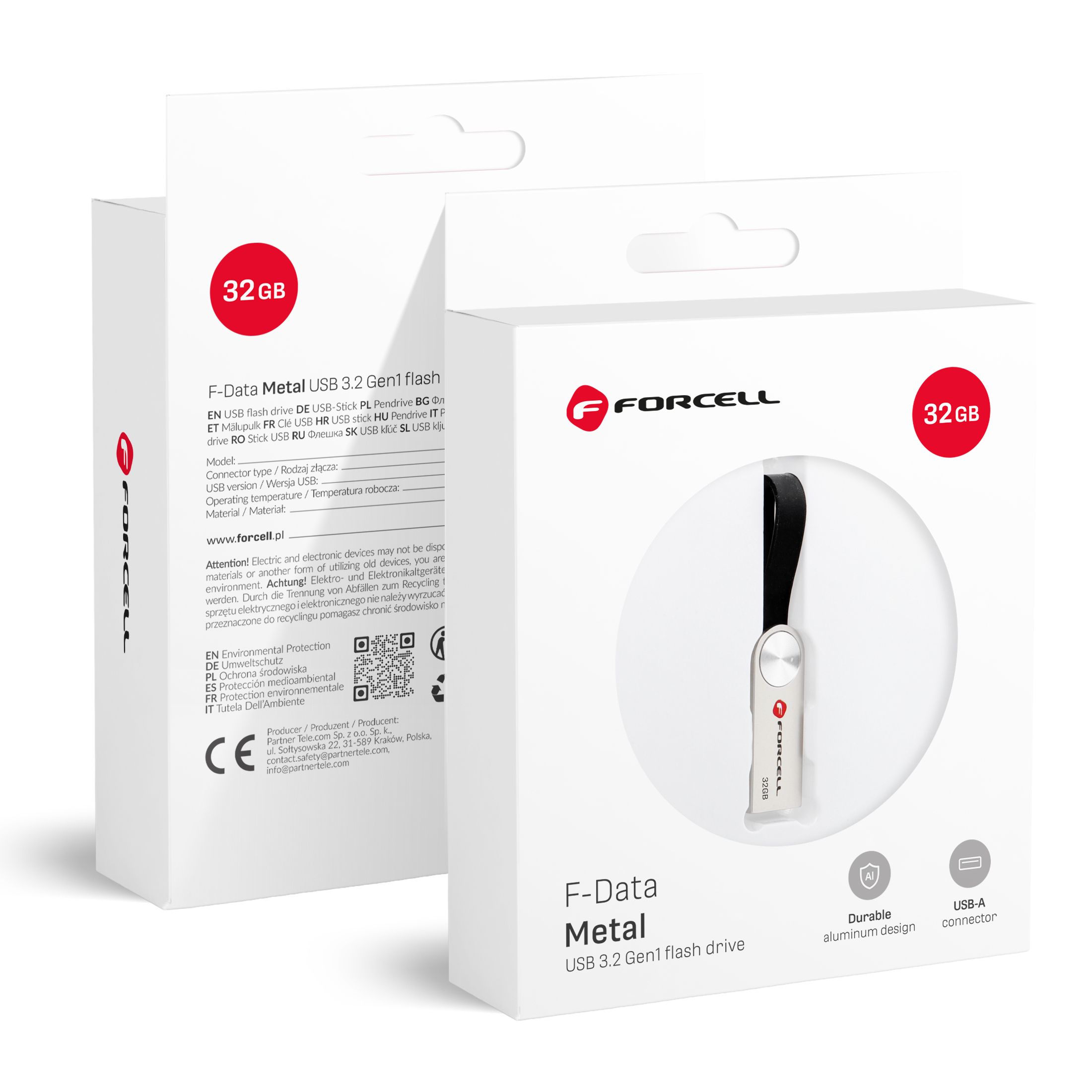 FORCELL F-DATA USB zibatmiņa Metal 32GB USB3.2 Gen 1 (USB A) sudrabaina