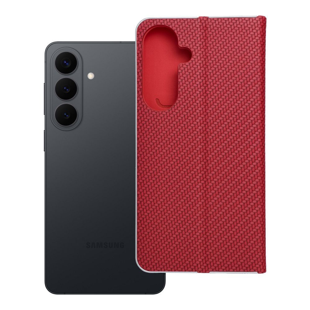 LUNA Book Carbon viedtālruņa apvalks SAMSUNG S26 Edge sarkans