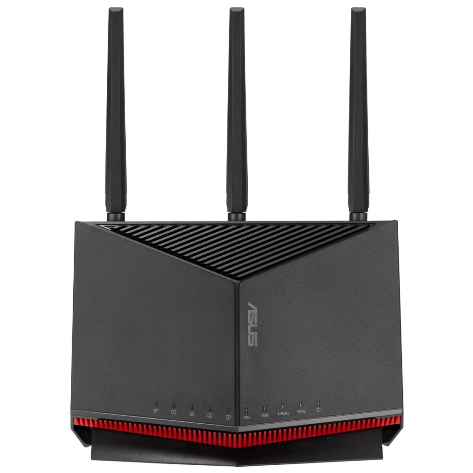 Bezvadu maršrutētājs ASUS RT-BE86U Wi-Fi 7 6800 Mbps Mesh 3x2.5GbE USB 2.0