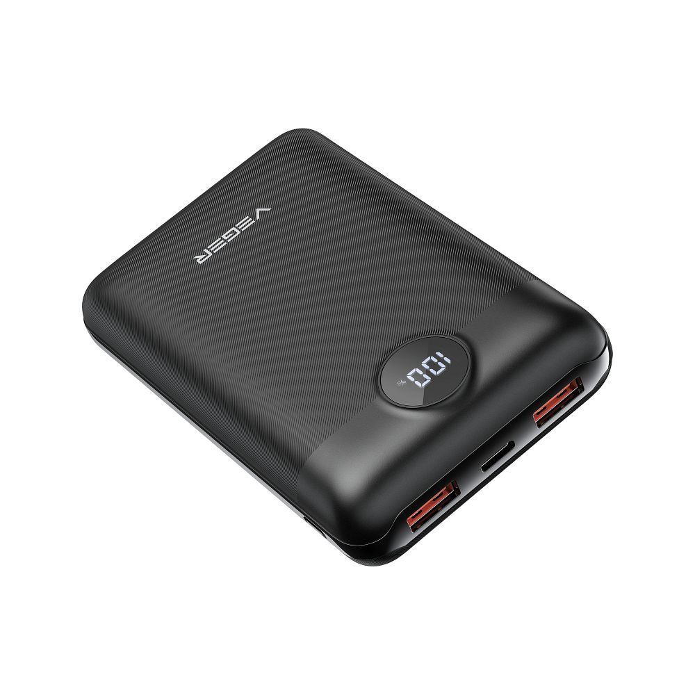 VEGER portatīvais lādētājs 20000 mAh PD QC3.0 2A 22,5W S20 (W2053) melna