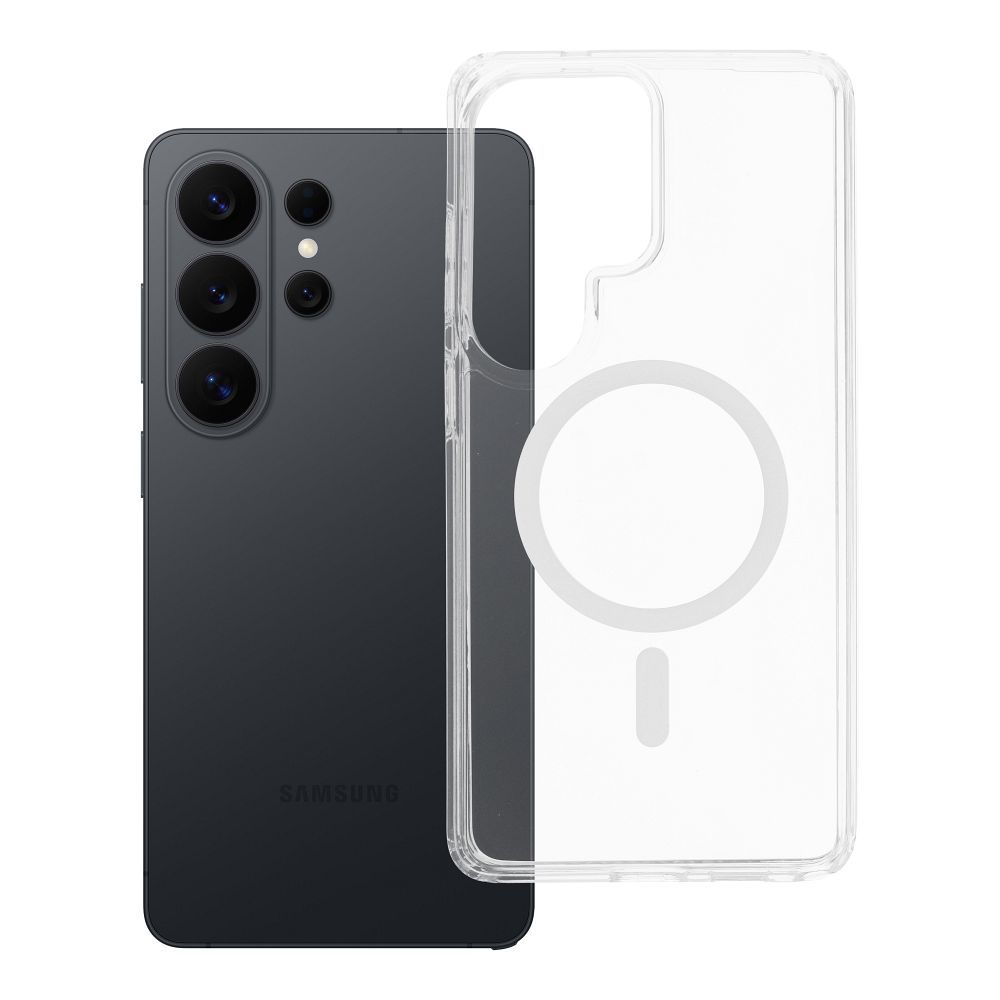 Clear Elite Mag Cover pret dzeltenumu, saderīgs ar kameras vadības pogu un Magnētisko SAMSUNG S26 Ultra caurspīdīgs