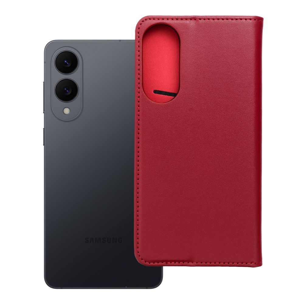 SMART PRO Book ādas viedtālruņa apvalks SAMSUNG S25 Edge bordo