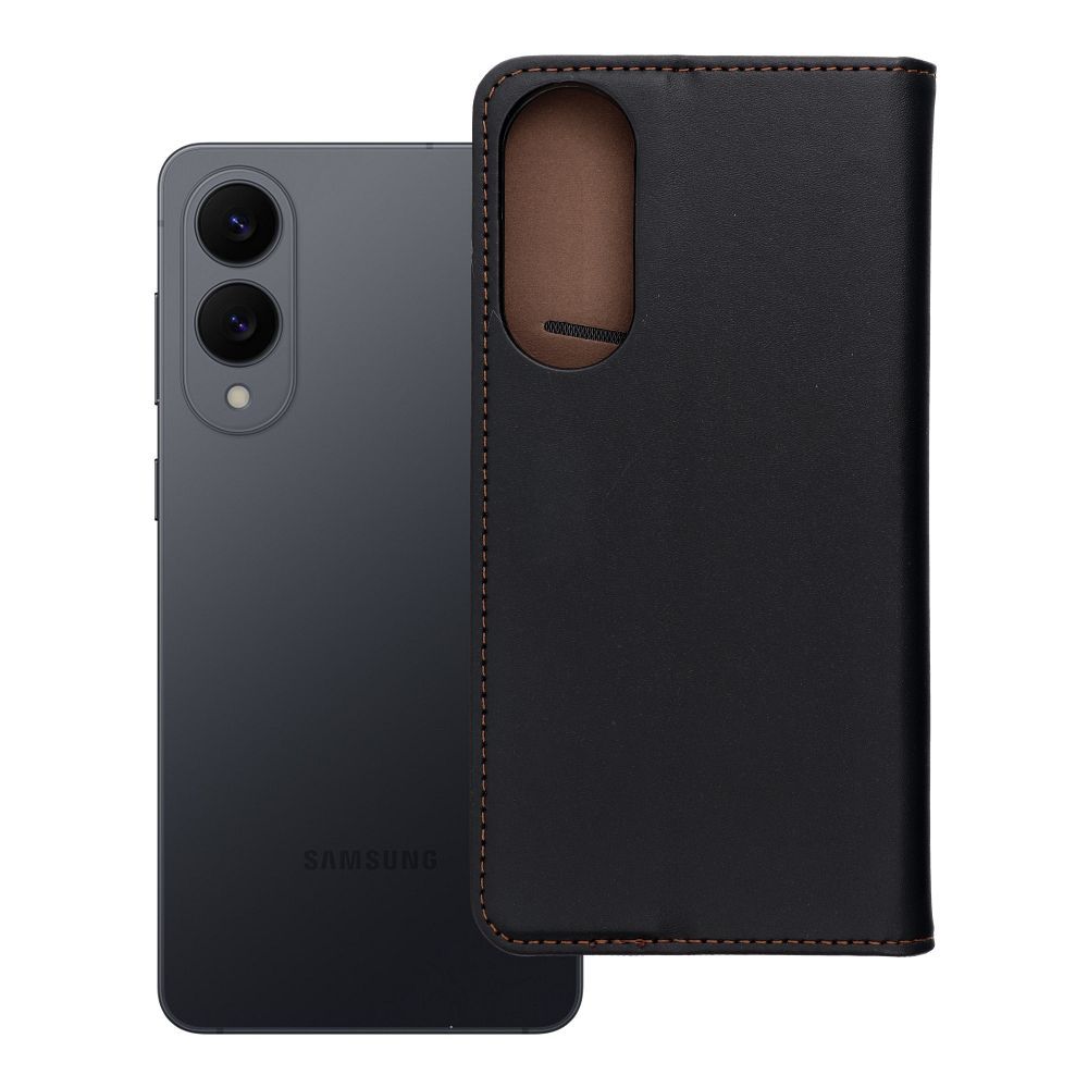 SMART PRO grāmatas tipa ādas viedtālruņa apvalks SAMSUNG S25 Edge melns