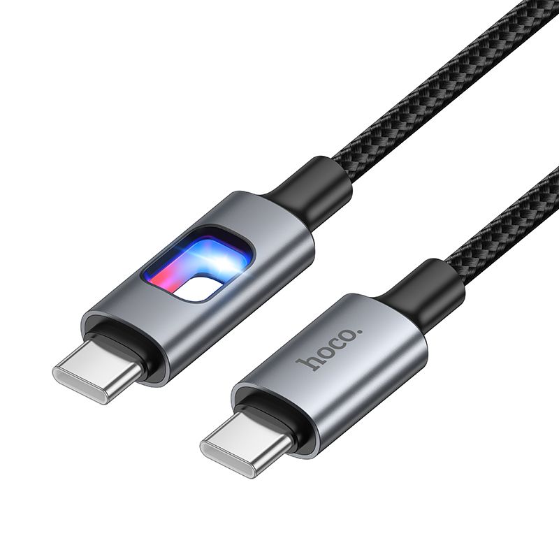 LED Kabelis USB C to USB C Hoco 3A 60W 1,2 m U144 melns