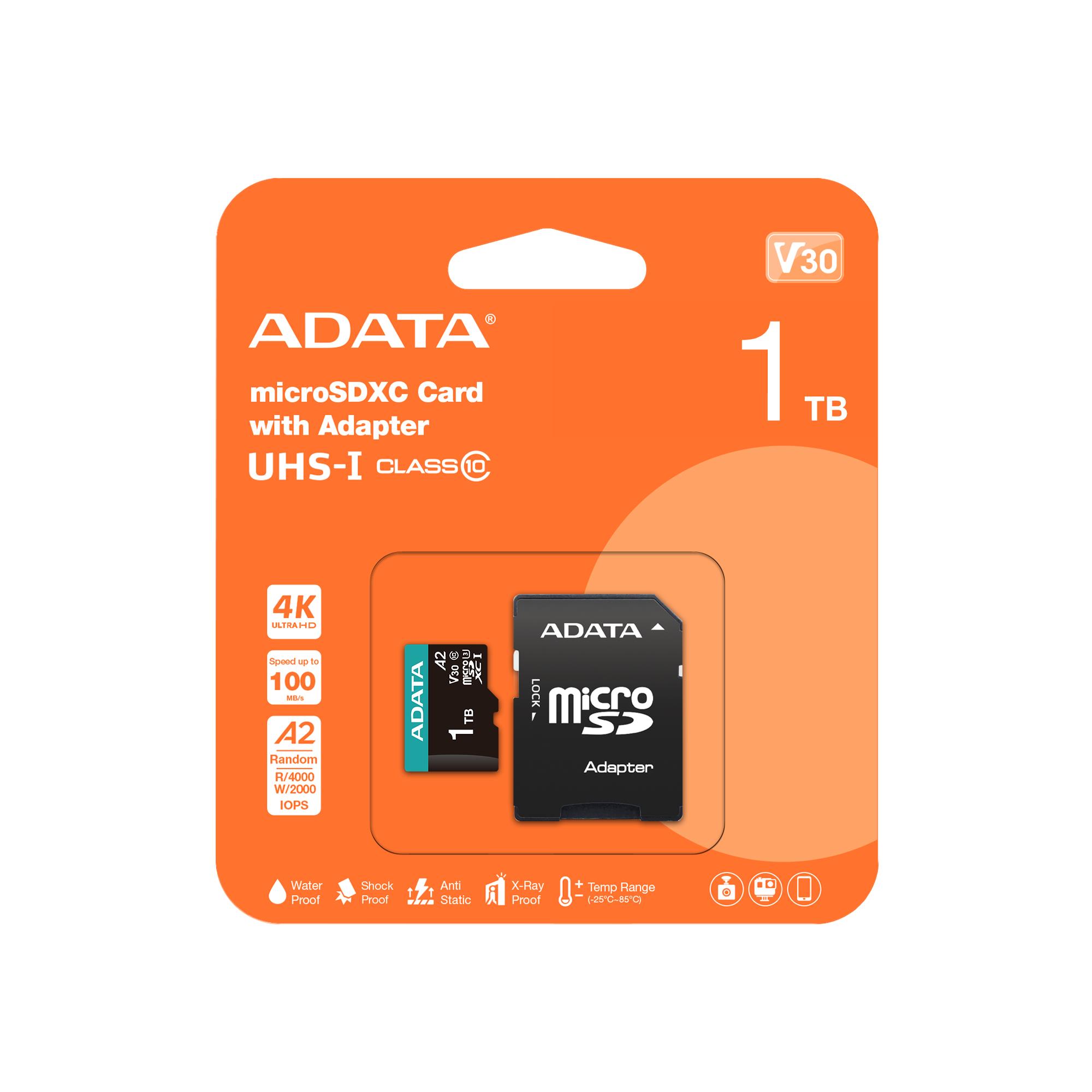 Atmiņas karte ADATA Micro SDXC 1TB ar adapteri