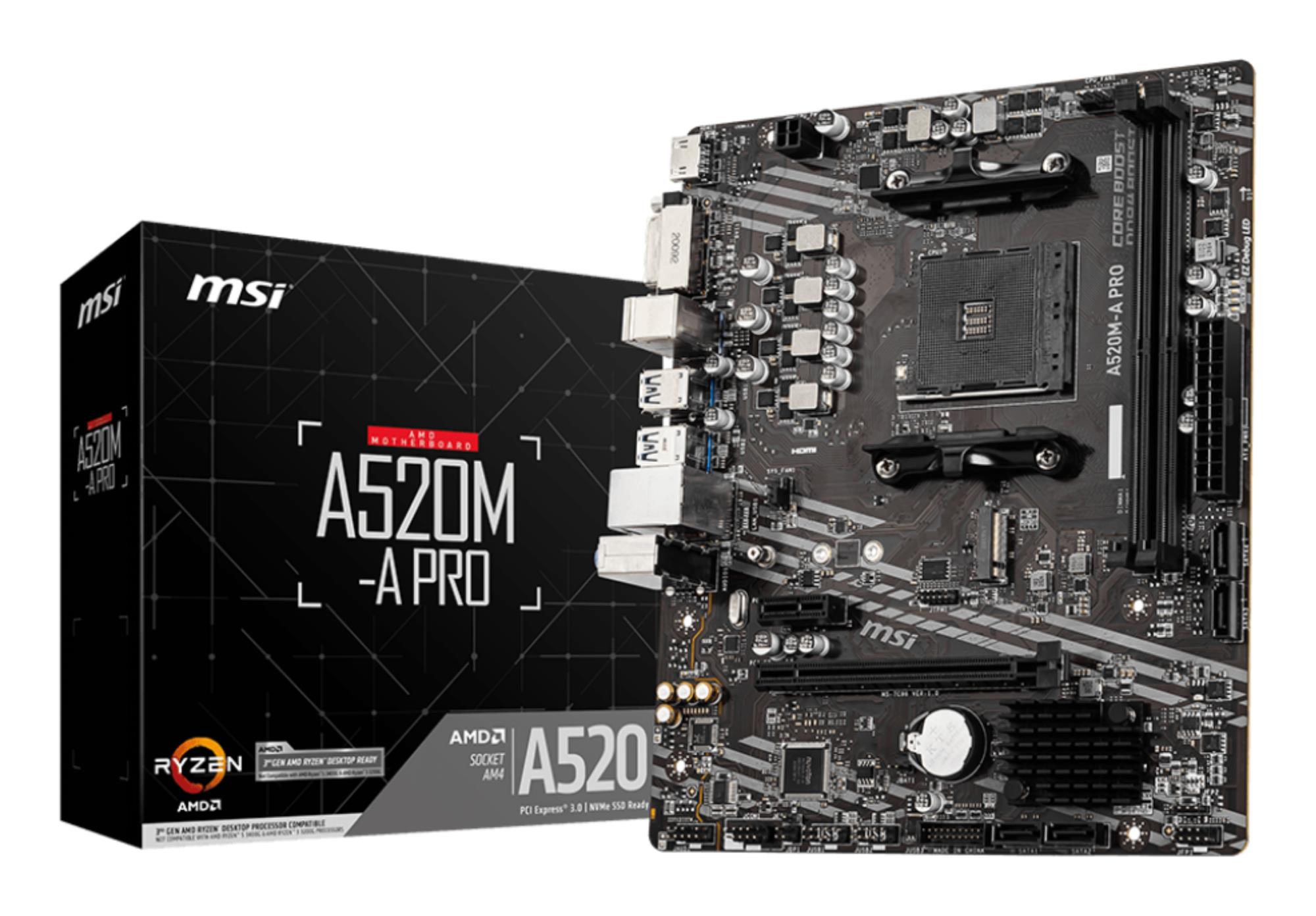 MSI A520M-A PRO mātesplate Socket AM4