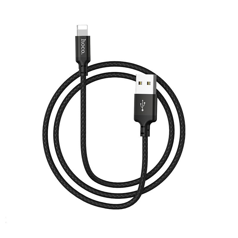 Kabelis (m) - USB A uz Lightning Hoco 1 m X14 melns (m)