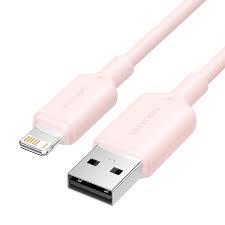 Kabelis USB2.0 uz Lightning 1m rozā Vention