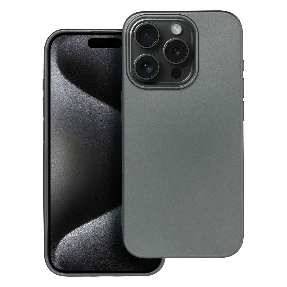 METALLIC viedtālruņa apvalks IPHONE 15 Pro pelēks