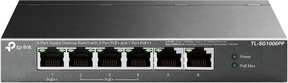 TP-Link TL-SG1006PP Komutators 6 portu Gigabit 4x PoE+