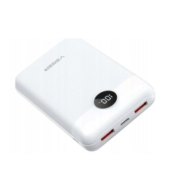 Portatīvais lādētājs Veger S20 (W2081) PD QC3.0 2A 22,5W 20000 mAh balts