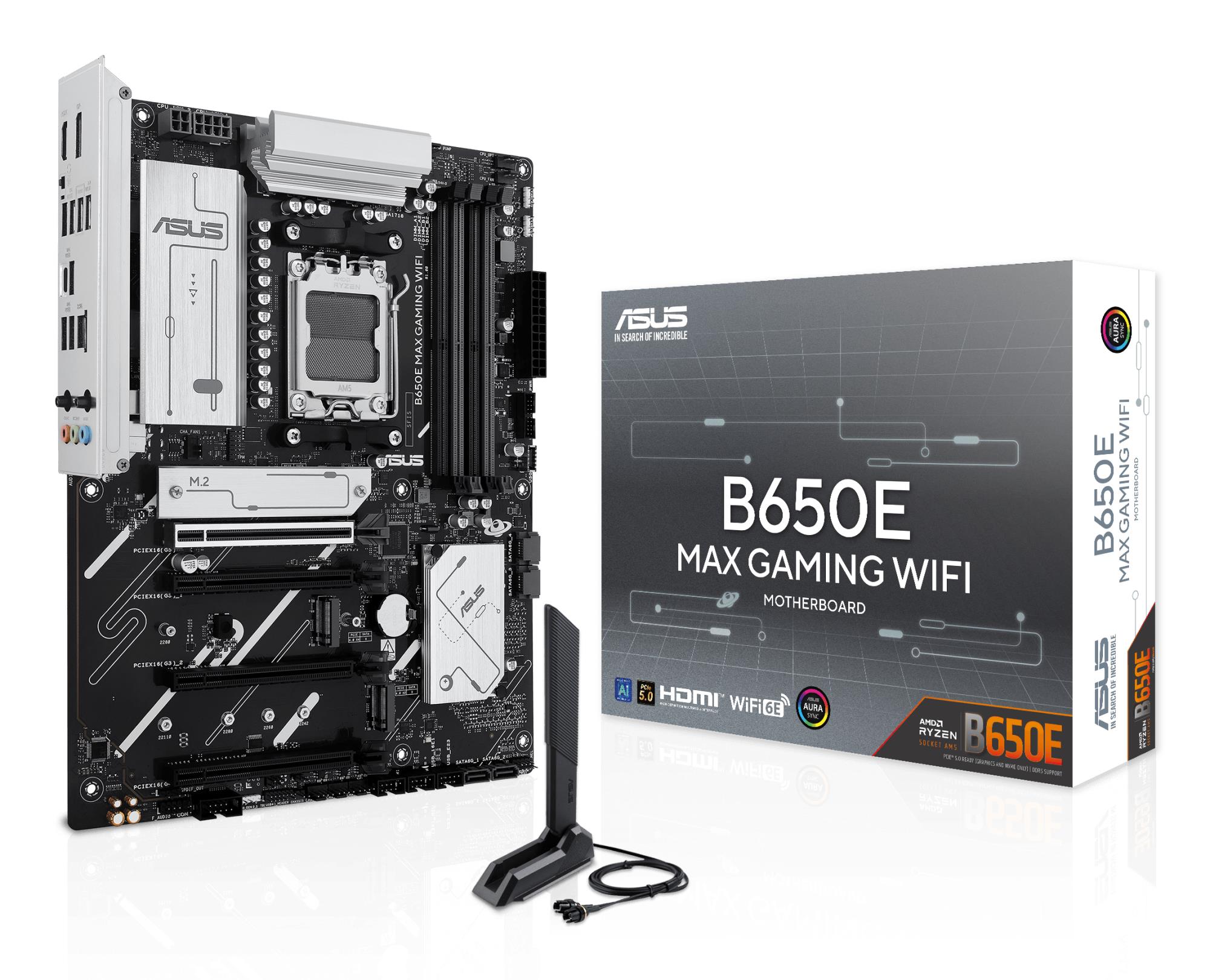 Материнская плата ASUS B650E Max Gaming WiFi AMD B650 SAM5 ATX DDR5 PCIe 5.0 M.2 HDMI DisplayPort USB B650EMAXGAMINGWIFI