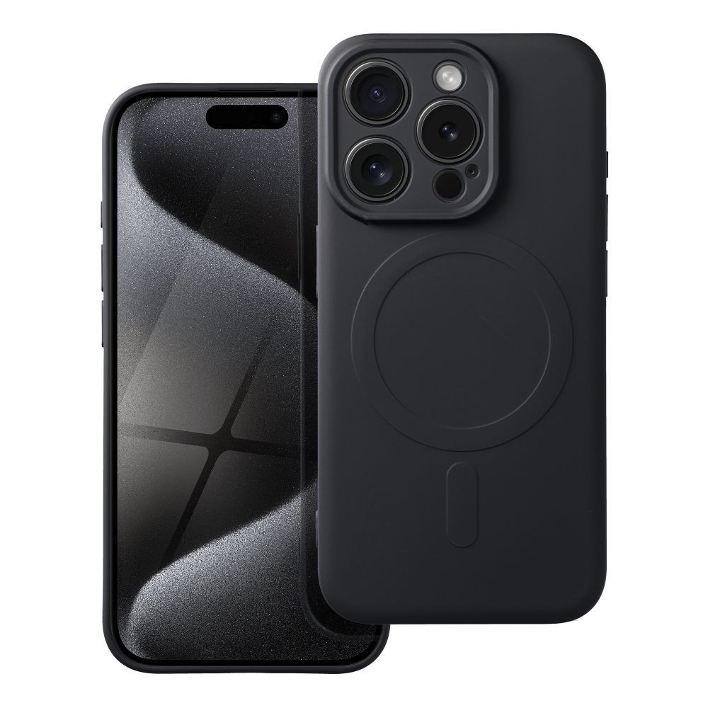 Чехол для iPhone 15 Pro силиконовый Mag Cover совместимый с MagSafe чёрный