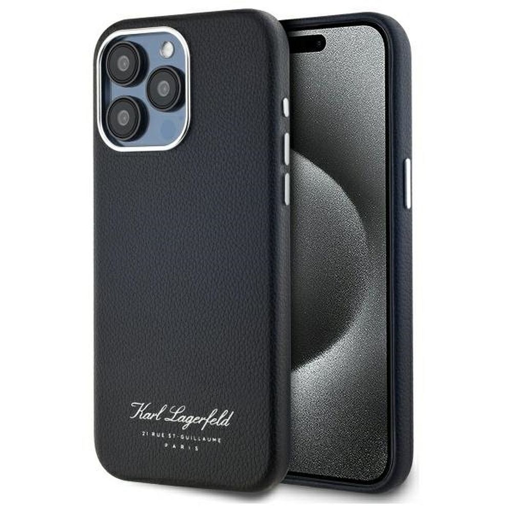 Karl Lagerfeld Hotel RSG viedtālruņa apvalks iPhone 15 Pro Max - melns