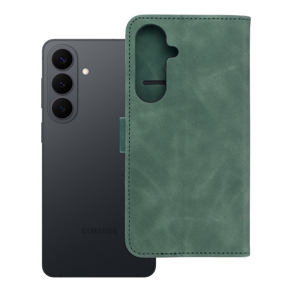 TENDER grāmatas veida viedtālruņa apvalks SAMSUNG S26 Edge zaļš