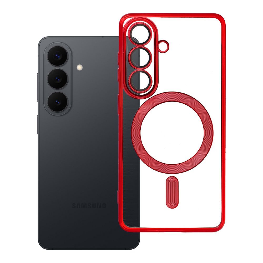 ELECTRO MAG COVER magnētiskais viedtālruņa apvalks, saderīgs ar MagSafe, paredzēts SAMSUNG S26 Pro, sarkans