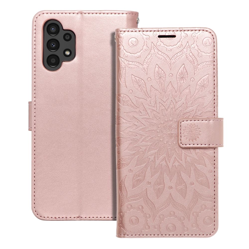 MEZZO grāmatas viedtālruņa apvalks SAMSUNG A13 4G mandala rozā zelts