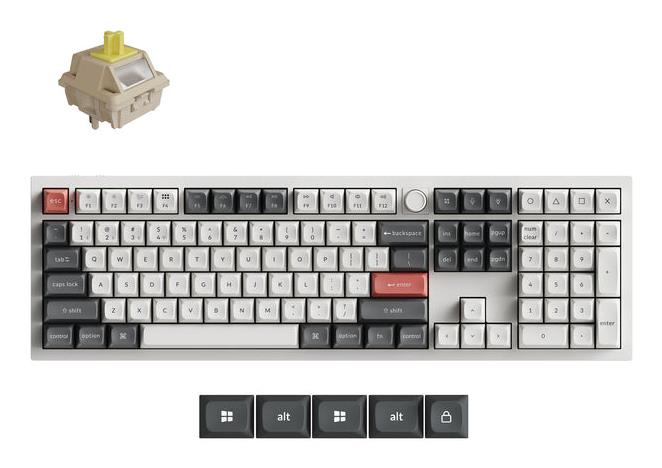 Bezvadu tastatūra KEYCHRON Q6 Ultra White Q6U-P4