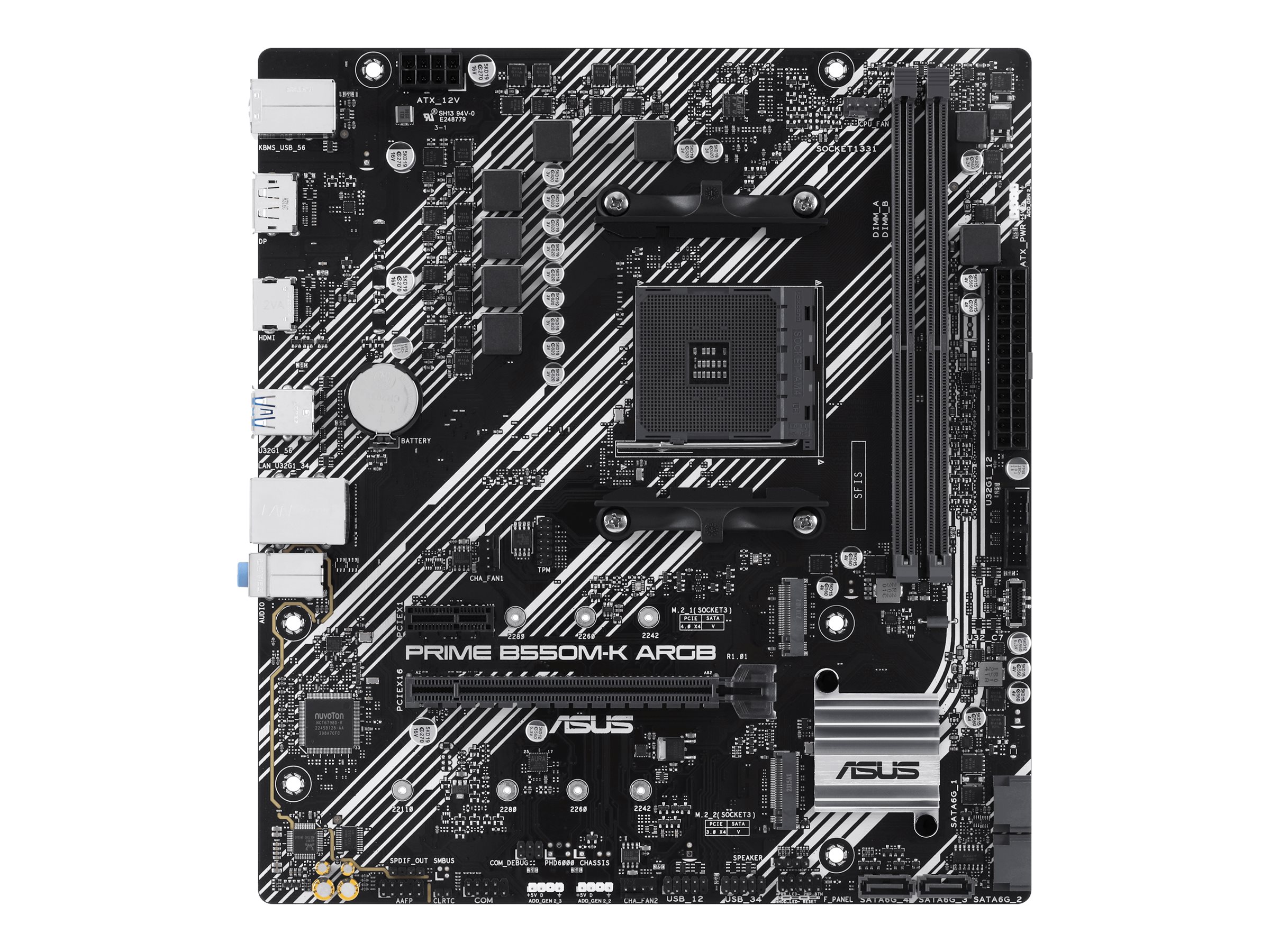 ASUS Prime B550M-K ARGB AM4 2DDR4 microATX mātesplate