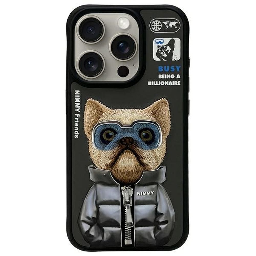 Nimmy Cool&Cute 2.0 suņa apvalks iPhone 15 Pro Max - melns