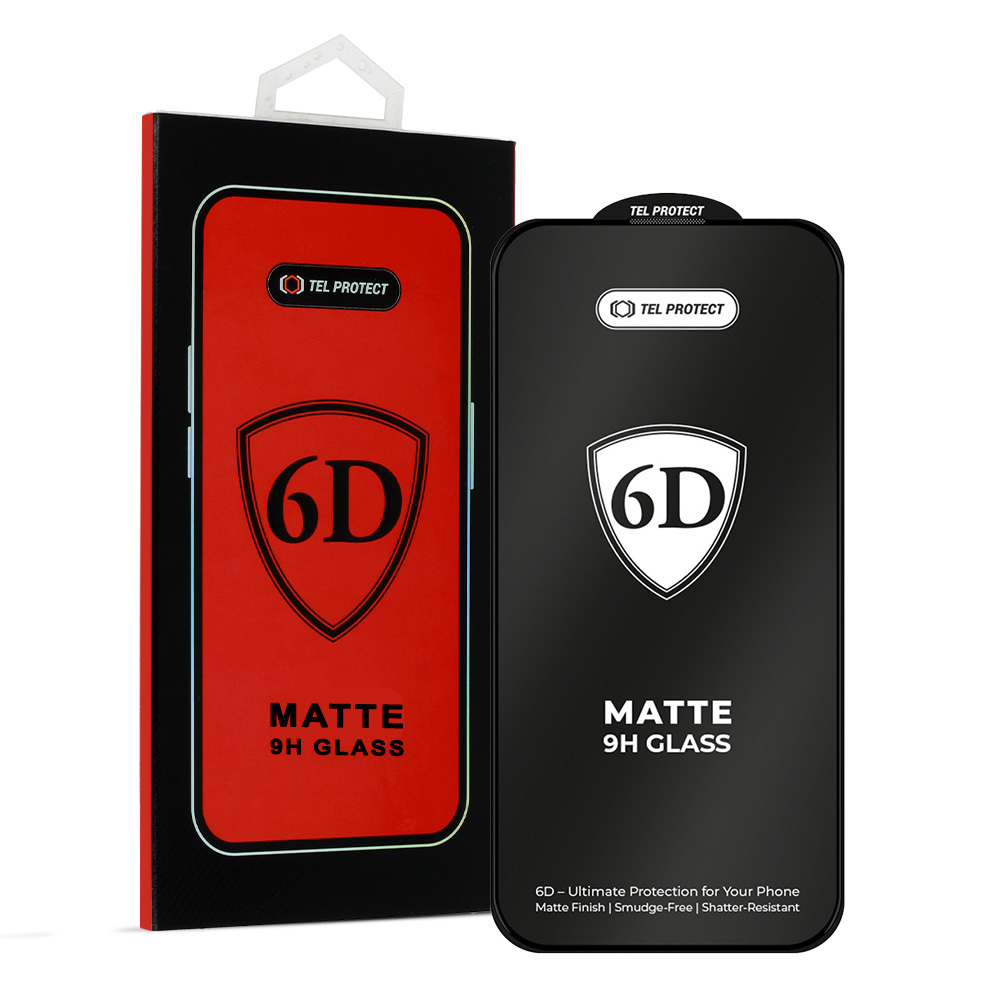 Tel Protect Pilna Līme 6D Matēts Rūdīts Aizsargstikls Iphone 15 Pro Melns