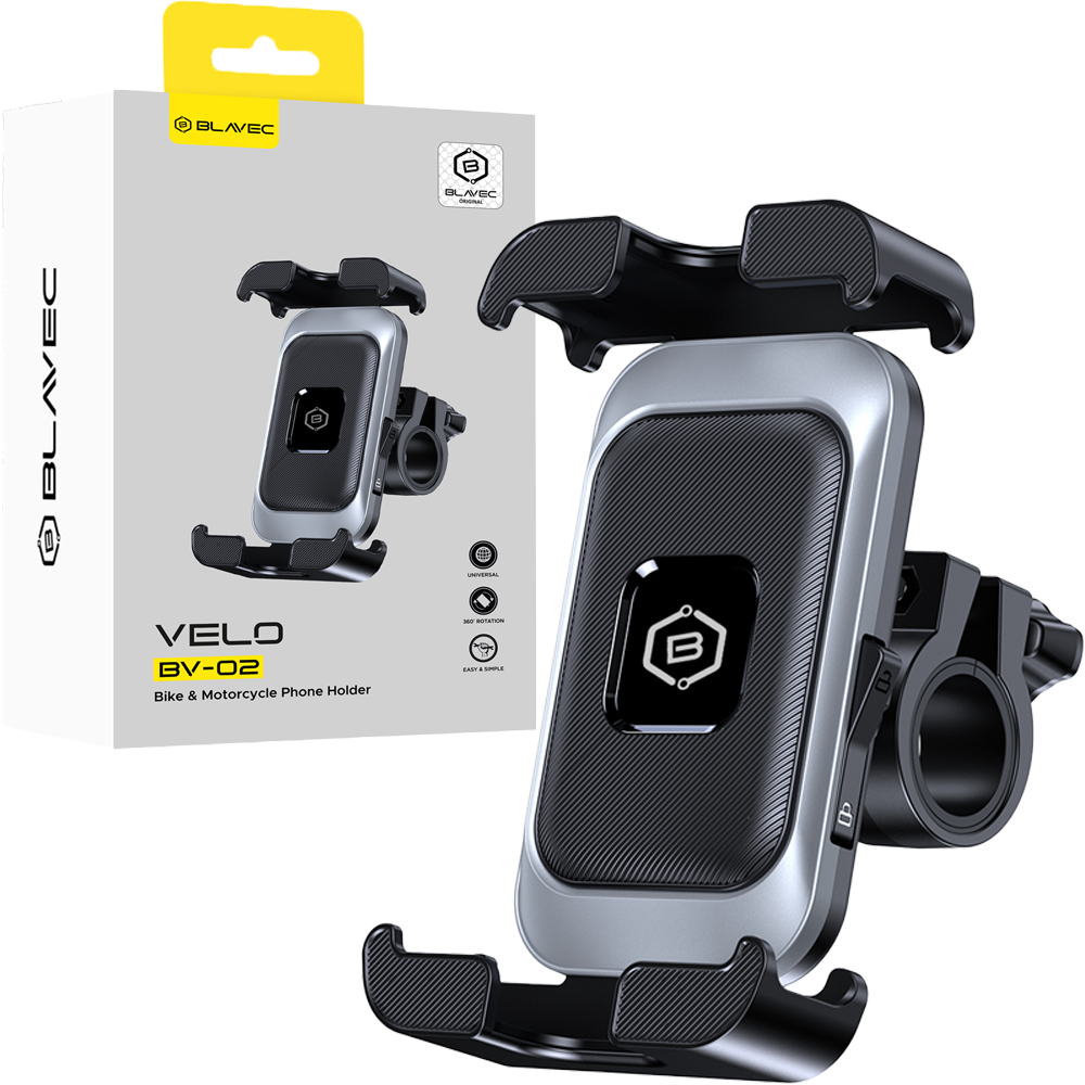 Blavec velosipēda turētājs BV-02 Velo stūrei (BV02-HSB) sudraba-melns