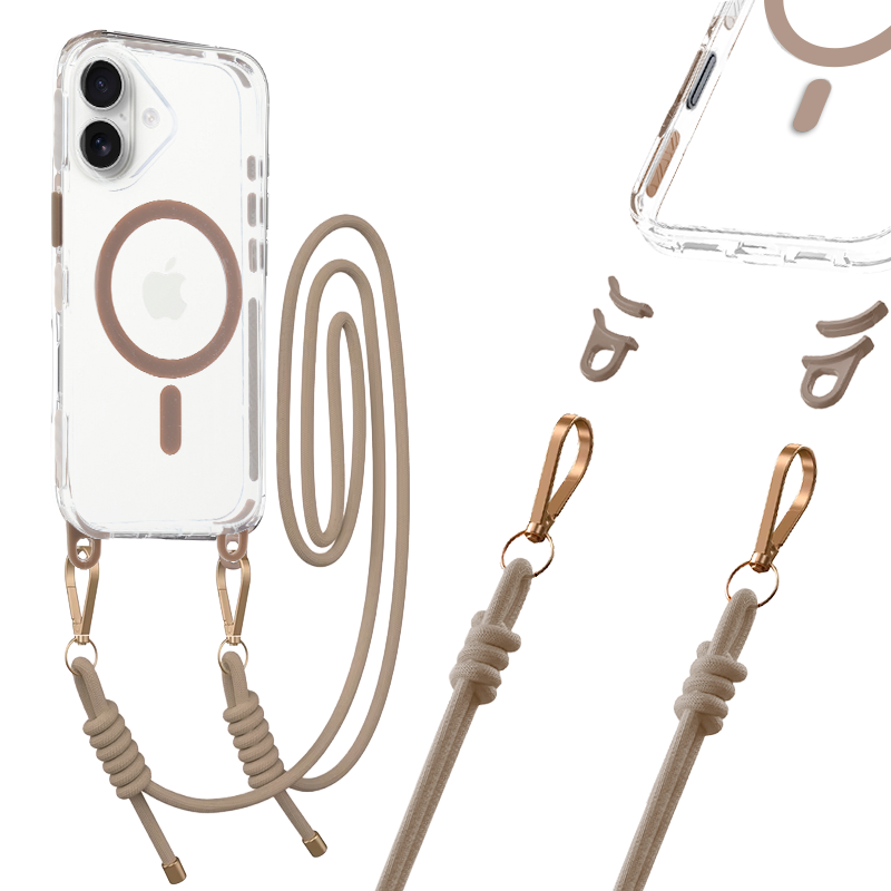 Tel Protect Strap Skaidrs viedtālruņa apvalks Iphone 17 zelts