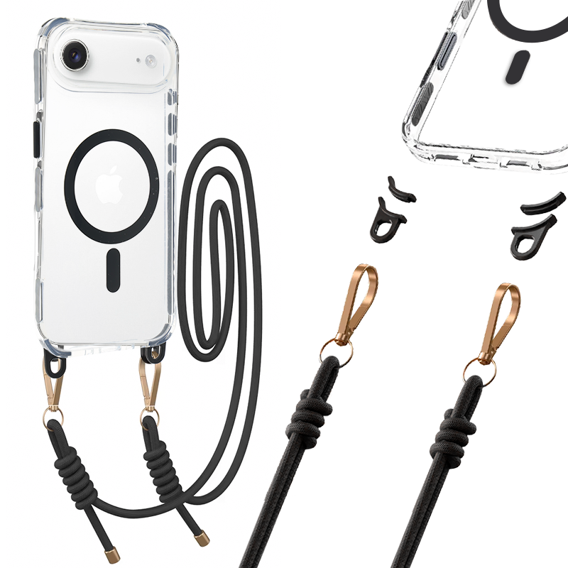 Tel Protect Strap Clear Case for Iphone 17 Air black