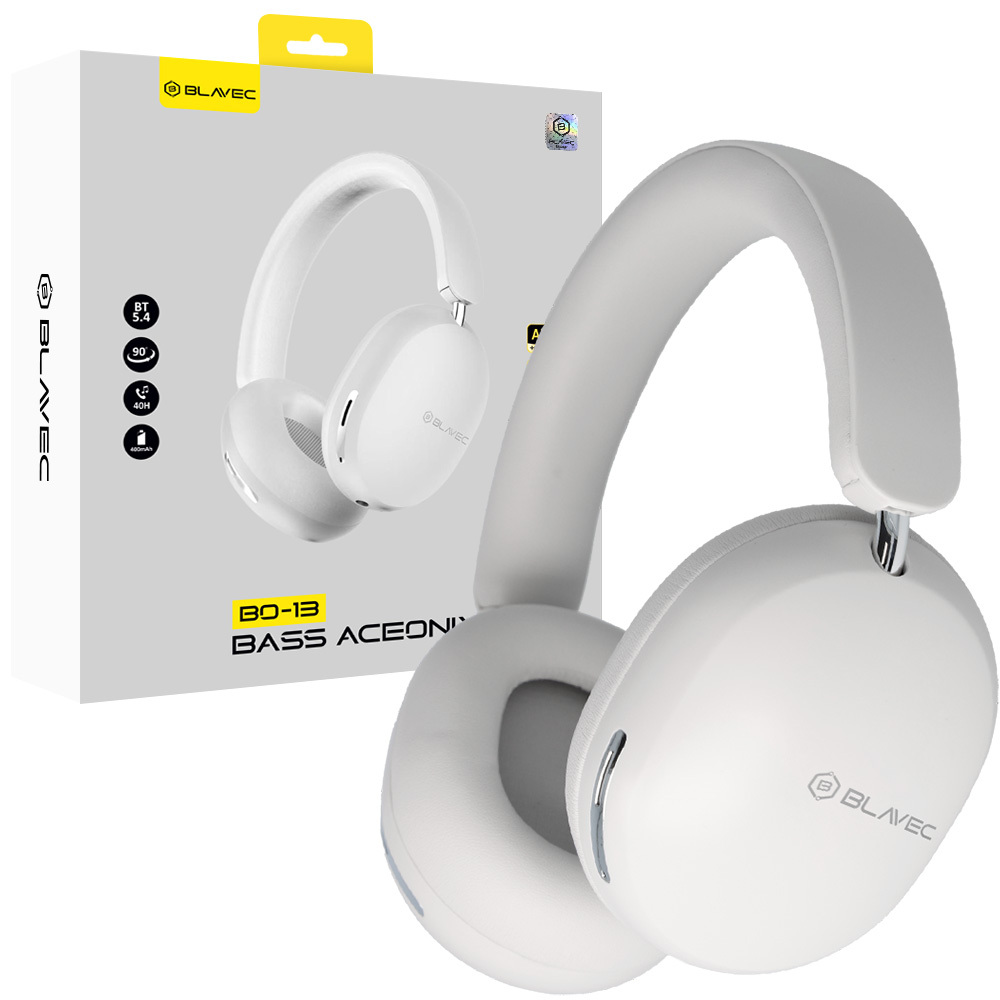 Blavec Полноразмерные Bluetooth Наушники BO-13 Bass Aceonix ANC (BO13-W) белые