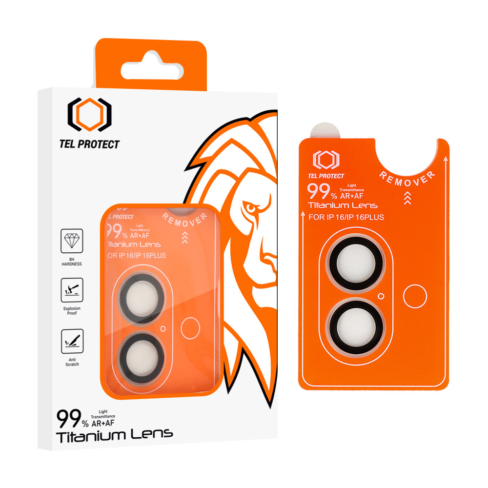 Aizsargstikls Tel Protect Titanium Lens 99% AR kamerai Iphone 17 caurspīdīgs (2 lēcas)