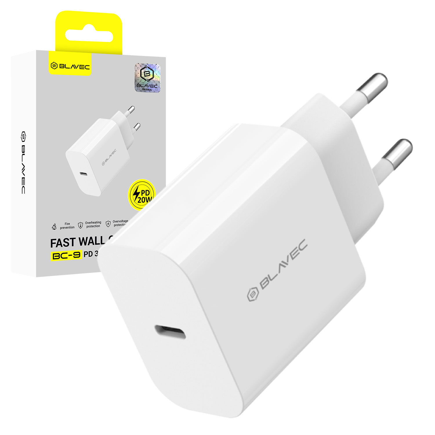 Blavec Wall charger BC-9 - Type C - PD 20W 3A (TCBC9-CW203A) white