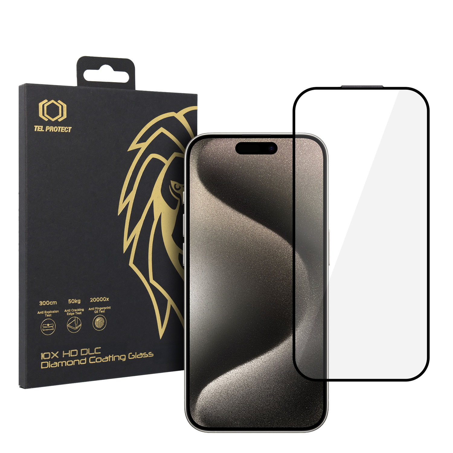 Rūdīts stikls Tel Protect 10X HD DLC Diamond Coating priekš Iphone 15 Pro