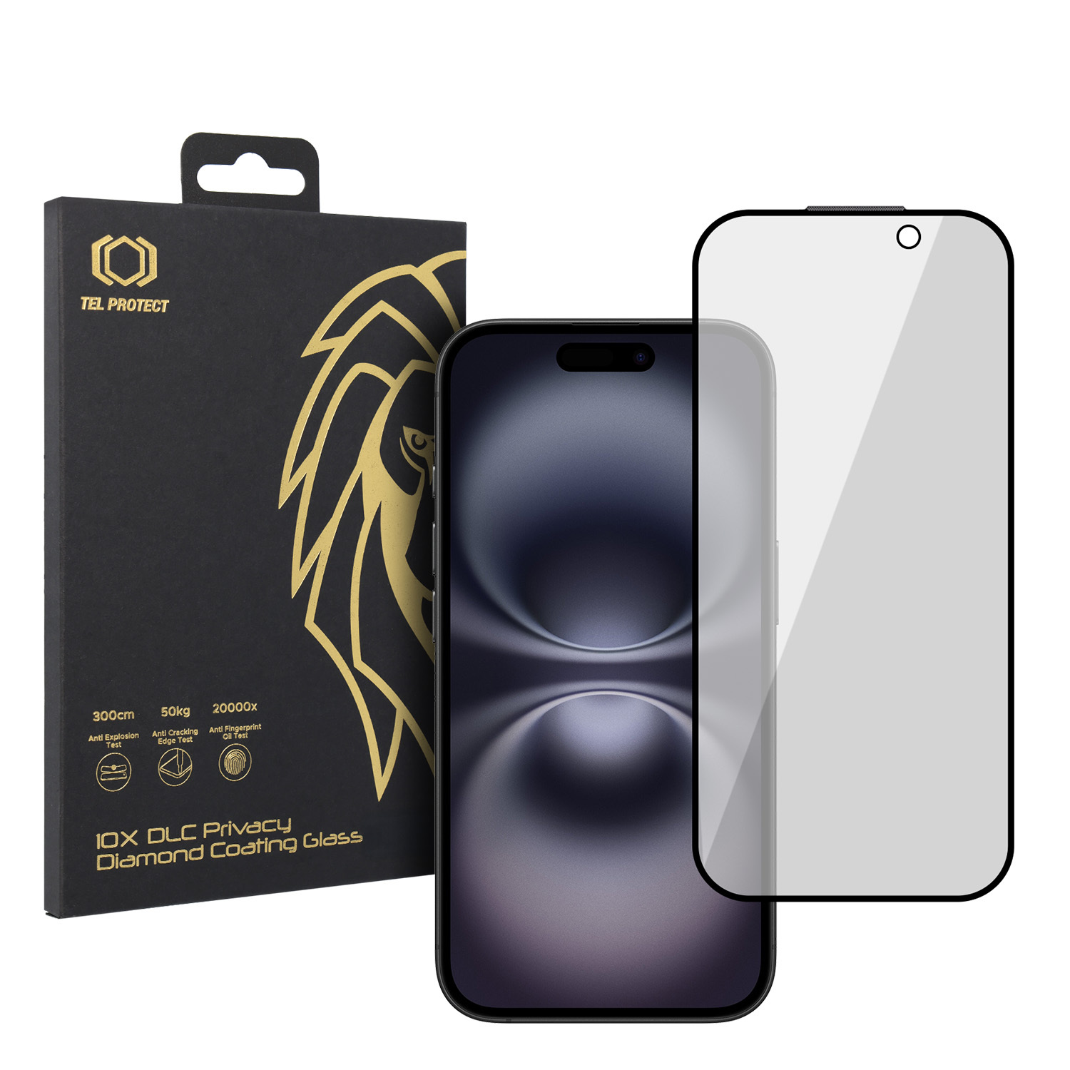 Rūdīts stikls Tel Protect 10X Privacy DLC Diamond Coating priekš Iphone 16