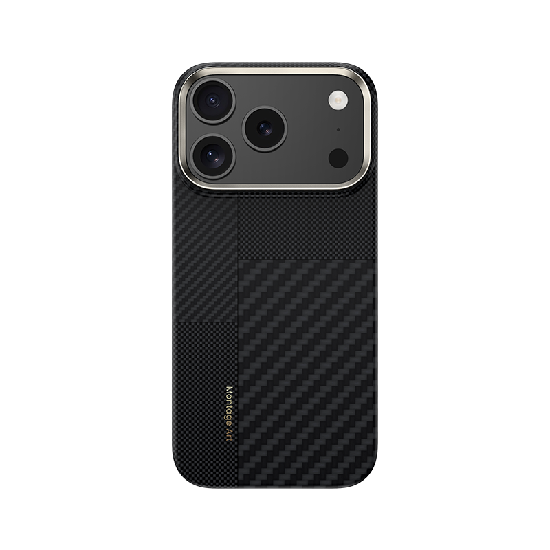 Benks Montage magnētiskais Armor Air Kevlar viedtālruņa apvalks ar metāla rāmi 600D+1500D (MB70) Iphone 17 Pro Max melns