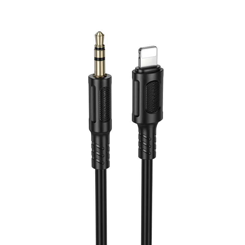 Borofone AUX kabelis BL25 Nice - Lightning uz jack 3,5mm - 1 metrs melns