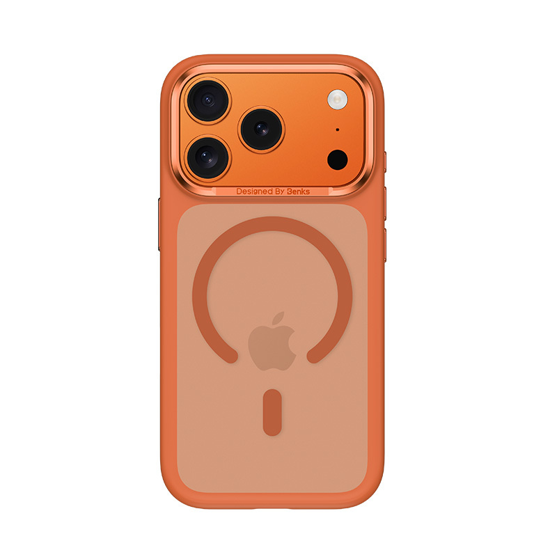 Чехол Benks Magnetic Mist Metal Frame (A069) для iPhone 17 Pro оранжевый (кнопка управления камерой)