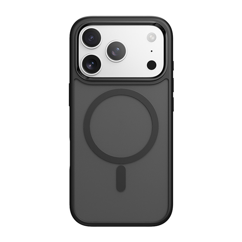 Rock Guard Touch Matte Sērijas Magnētiskā Apvalks Iphone 17 Pro - melns (metāla objektīva rāmis)
