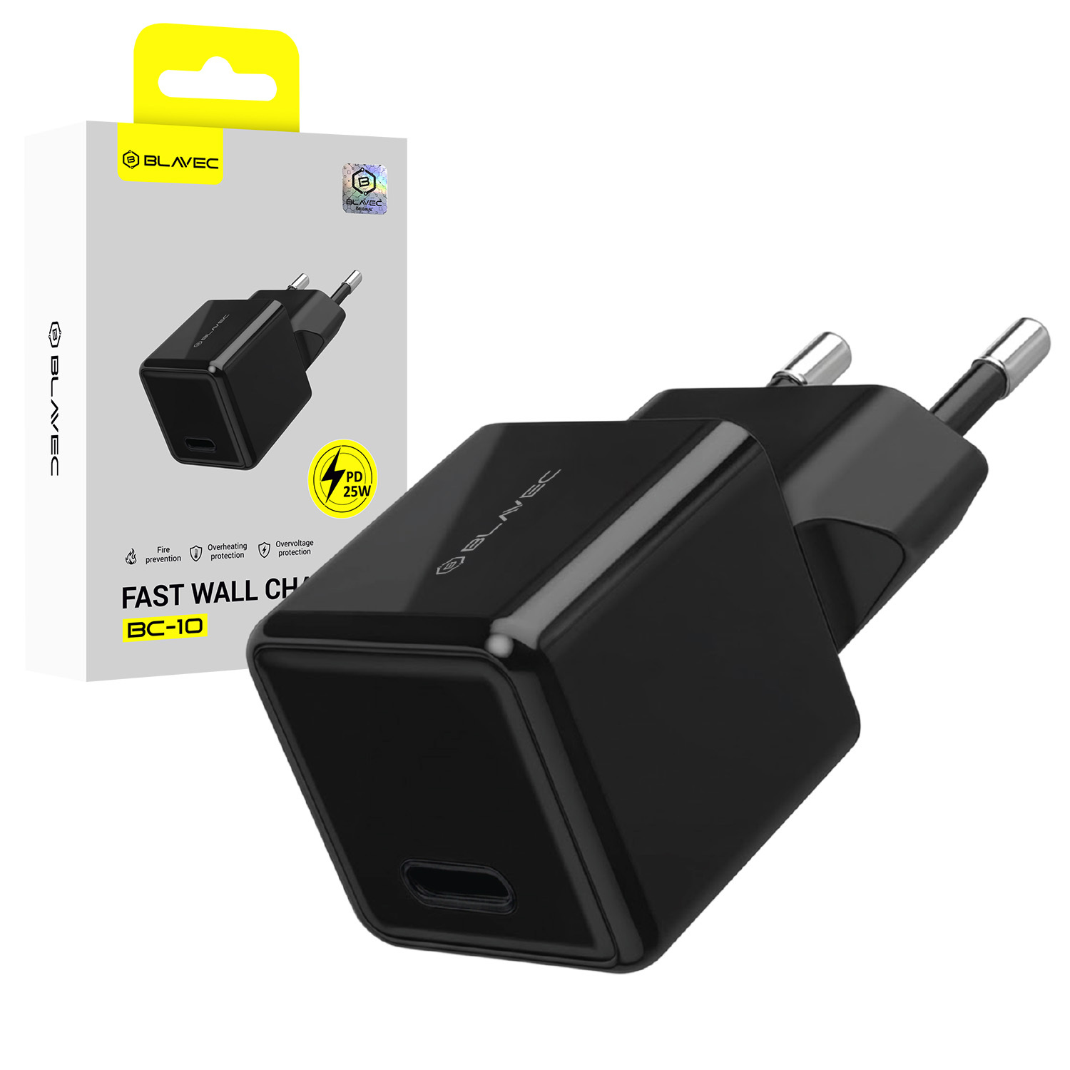 Blavec Wall charger BC-10 - Type C - PD 25W 3A (TCBC10-CB253A) black