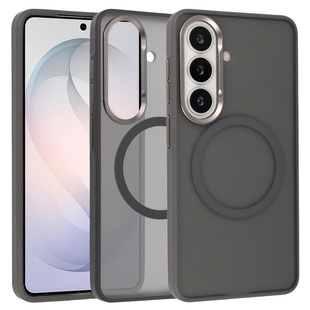 Liavec Soft Maciņš Metal Frame for Samsung Galaxy S26 pelēks