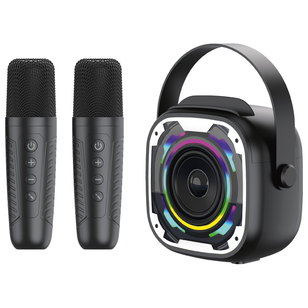 Blavec portatīvais Bluetooth skaļrunis WS-08 Karaoke Idol 8W ar 2 mikrofoniem melns