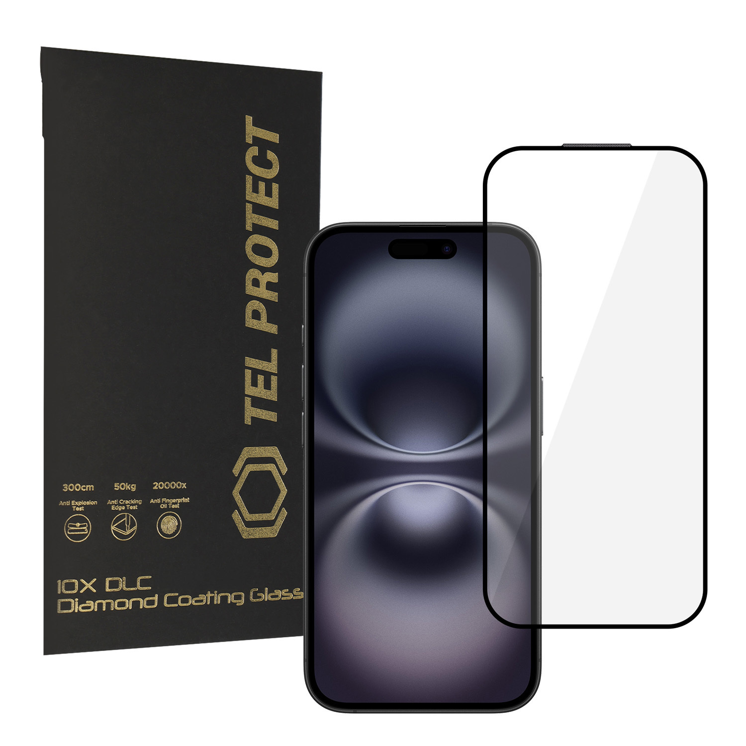 Tel Protect 10X HD DLC Diamond Coating rūdīts stikls priekš iPhone 15 16