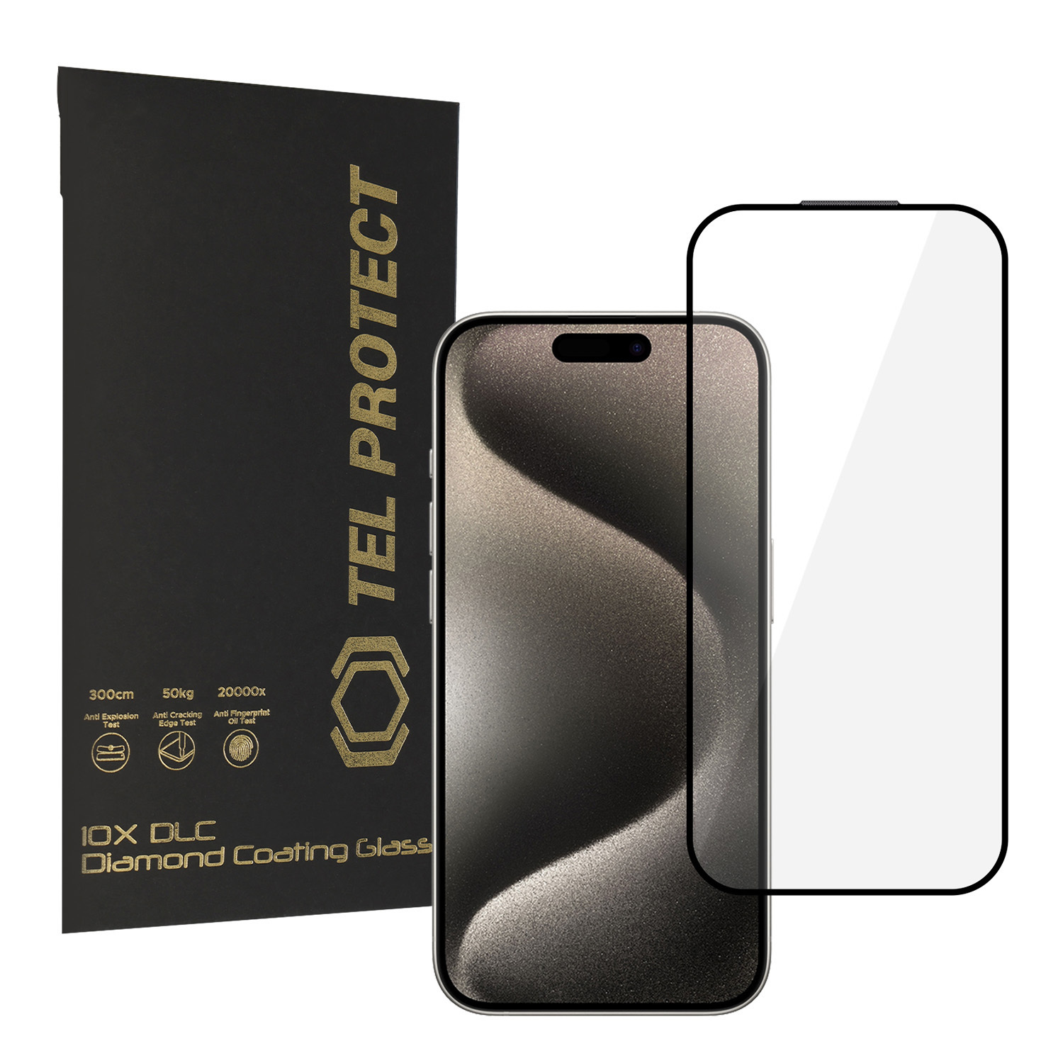 Tel Protect 10X HD DLC Diamond Coating rūdīts stikls priekš iPhone 15 Pro Max