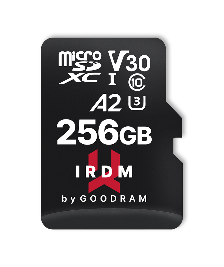 GoodRam atmiņas karte IRDM 256GB microSD UHS-I U3 A2 V30 ar adapteri