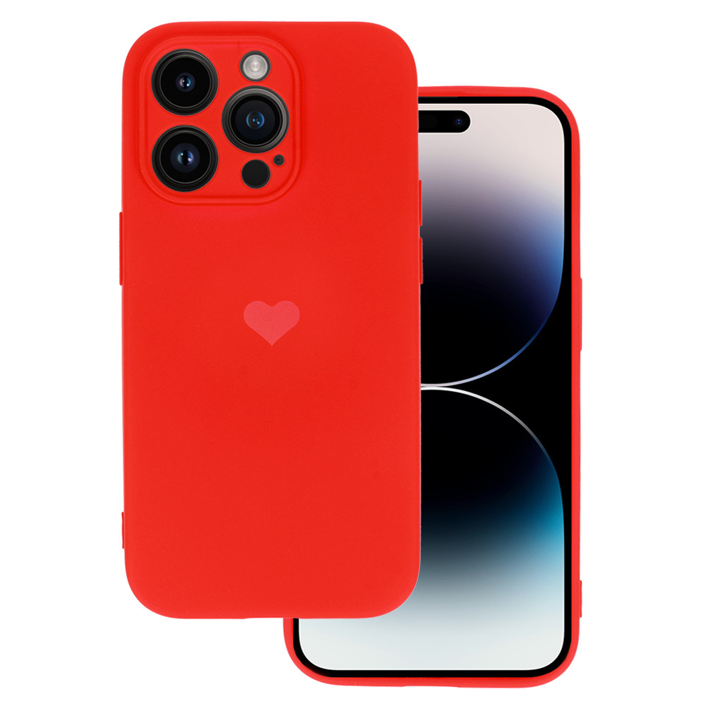 Vennus Silikona sirds apvalks Iphone 13 Pro dizains 1 sarkans