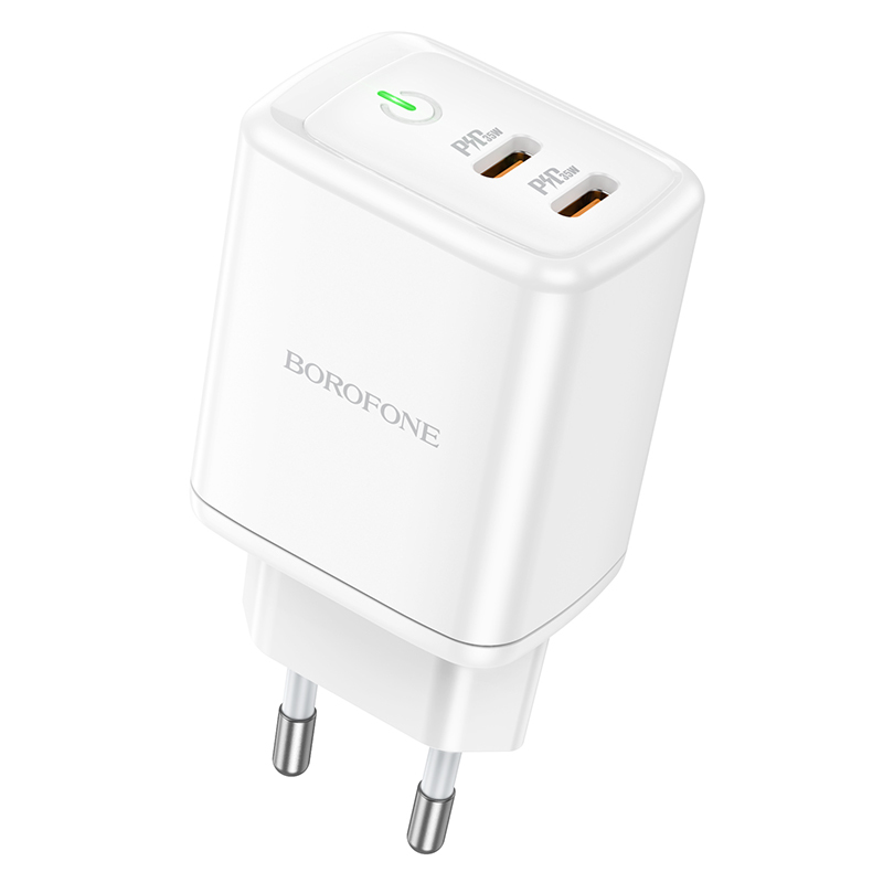 Borofone Sienas lādētājs BN9 Reacher - 2xType C - QC 3.0 PD 35W balts