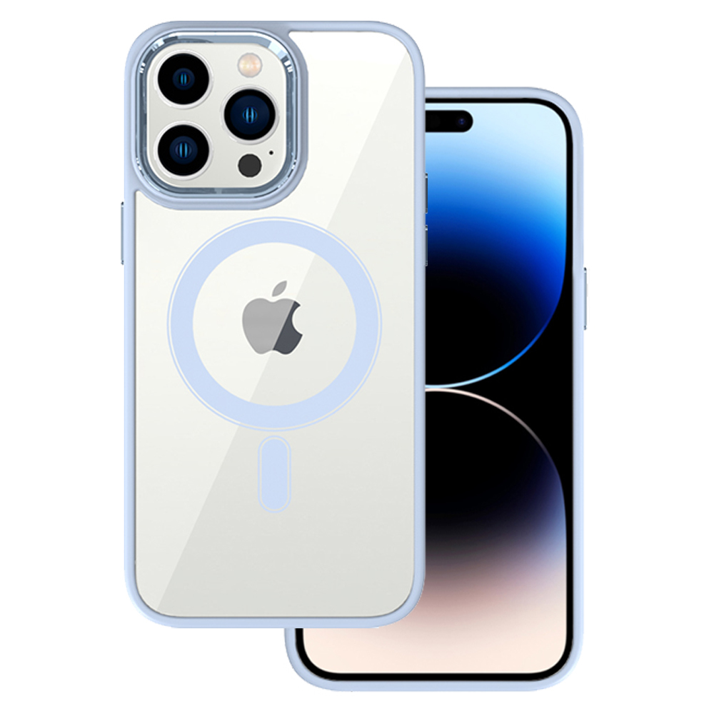 Tel Protect Magnētiskais Skaidrais apvalks viedtālrunim iPhone 13 Pro gaiši zils
