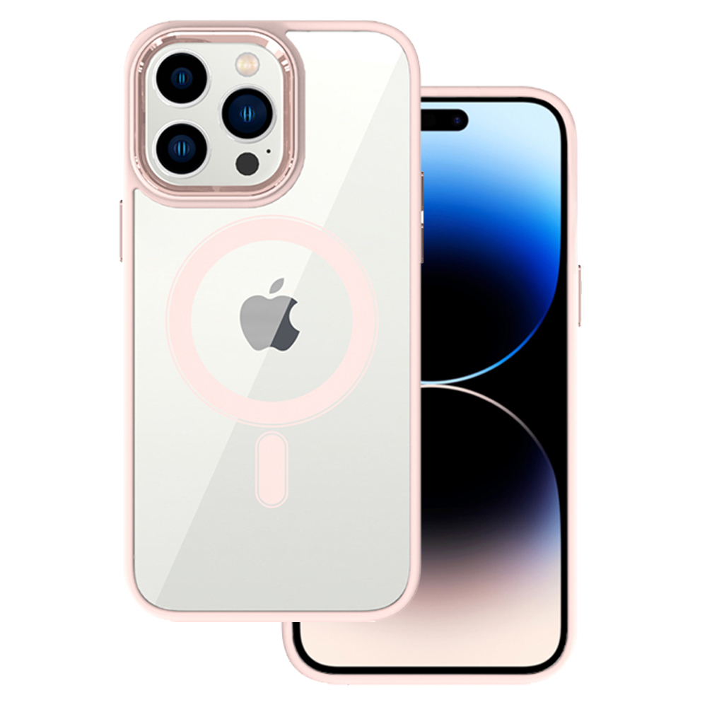 Tel Protect Magnētiskais Skaidrais apvalks viedtālrunim iPhone 13 Pro rozā