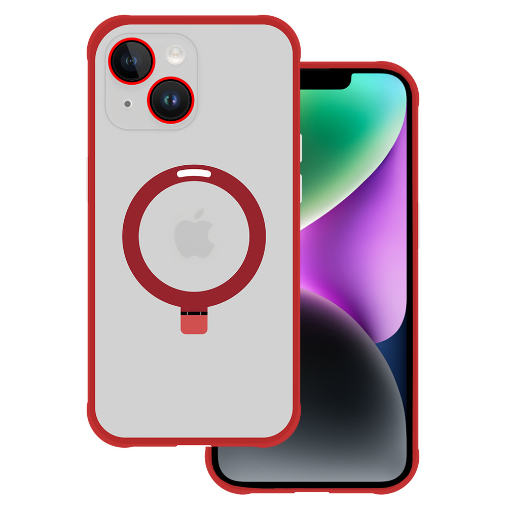 Tel Protect MagSafe ar statīvu viedtālruņa apvalks iPhone 13 (m) - sarkans (m)