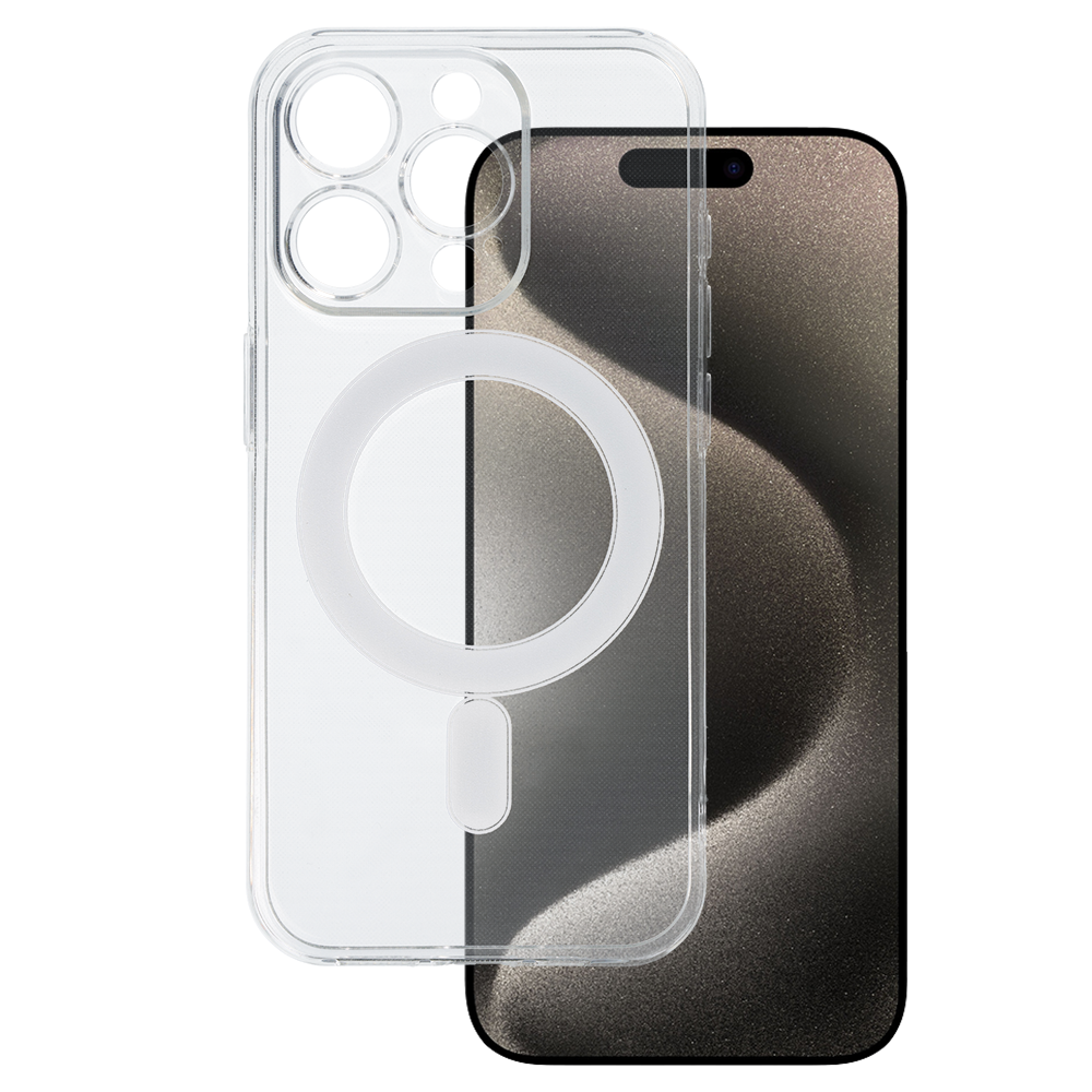 TEL PROTECT MagSilicone Caurspīdīgs Viedtālruņa apvalks Iphone 15 Pro